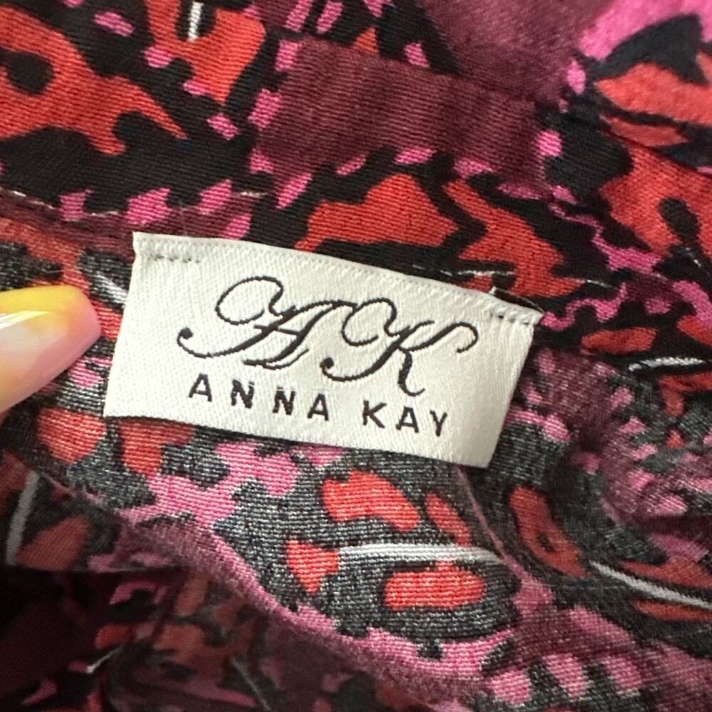 Anna Kay Shirt Dress Womens Large Dark Pink Mantry Midi Edgy Eclectic Euro Chic - Picture 5 of 11